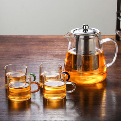 Hitzebeständige Klarglas-Teekanne mit Sieb-langlebigem Gut des Edelstahl-304 fournisseur