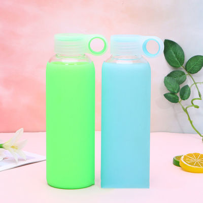 Schützender Silikon-Ärmel-Glaswasser-Flasche für Sport im Freien Eco freundlich fournisseur