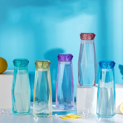 Transparente Glastrinkwasser-Flaschen, Glassport-Flasche mit Diamant-Deckel fournisseur