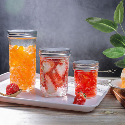 Gelieren Sie Nahrungsmittelglasessiggurken-Glas, klare Klarglas-Gläser des Kaviar-4oz/8oz fournisseur