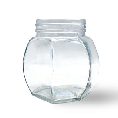 Transparente Nahrungsmittelsicheres luftdichtes Honig-Glas, Speicherhonig-Hexagon-Glasgefäße fournisseur