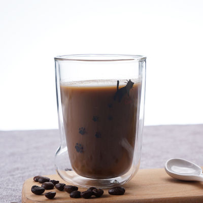 Kreative Milch-/Kaffee-Katzen-Greifer-Schale, mundgeblasenes Doppeltes isolierte Glasbecher fournisseur
