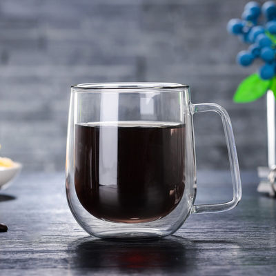 Hohes Borosilicat-doppel-wandige Glasschale für trinkenden Kaffee Eco freundlich fournisseur