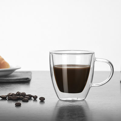 Die handgemachte hitzebeständige doppel-wandige verfeinerte Glasschale suchen nach Kaffee fournisseur