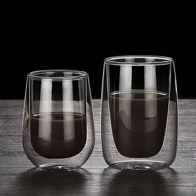 Isolier-180ml/250ml Glasschale, hitzebeständige doppel-wandige Kaffeetassen fournisseur