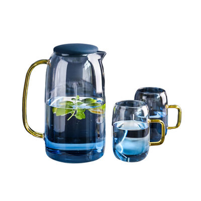 Farbiger Glaswerfer-Satz des wasser-1550ml mit 2 Cups für gefrorenes Wasser-Getränk fournisseur