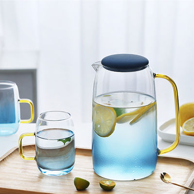 Farbiger Glaswerfer-Satz des wasser-1550ml mit 2 Cups für gefrorenes Wasser-Getränk fournisseur