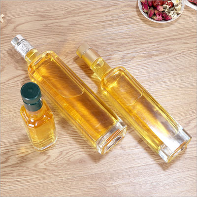 Transparente Glasolivenöl-Flasche mit Kappe Pourer Diswasher sicherem einfachem zuzuführen fournisseur