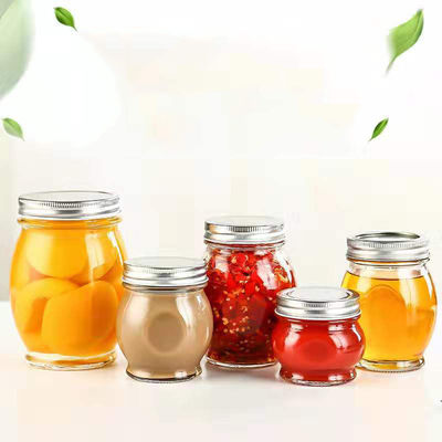 Nahrungsmittelbehälter-Klarglas-Honig-Glas mit Metallabdeckung BPA geben wiederverwendbares frei fournisseur