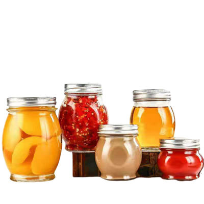Nahrungsmittelbehälter-Klarglas-Honig-Glas mit Metallabdeckung BPA geben wiederverwendbares frei fournisseur
