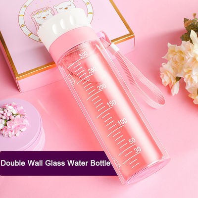 Hohe Borosilicat-Glas-Wasser-Flasche mit Skala BPA geben hitzebeständiges frei fournisseur