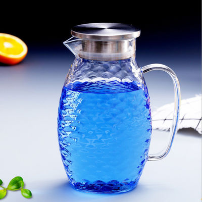 Hoher Borosilicat-Glas-Pitcher, tropfen freie große Kapazitäts-Glaswasser-Karaffe fournisseur