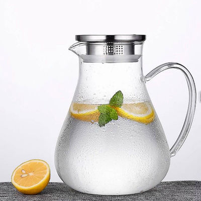 Klare ausgeglichenes Glas-Wasser-Pitcher-Eistee-Karaffe mit Edelstahl-Deckel fournisseur
