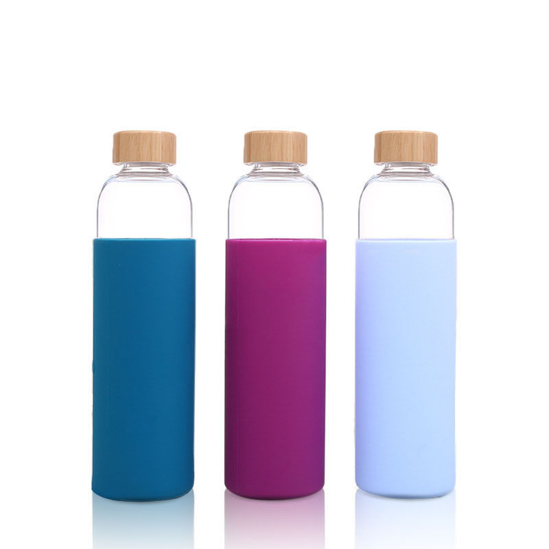 tragbarer Glasflaschen-Bambusdeckel-geruchsfreie Hitzebeständigkeit des wasser-500ml fournisseur