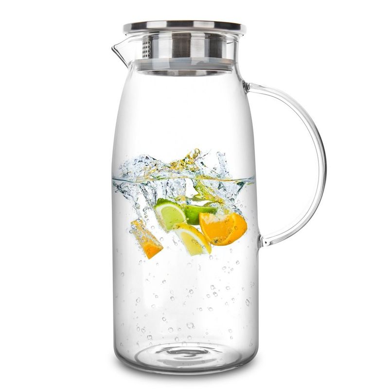 Borosilicat Isolierpitcher mit Deckel, Jenaer Glas-Glas-Wasser-Krug für Kühlschrank-Tür fournisseur