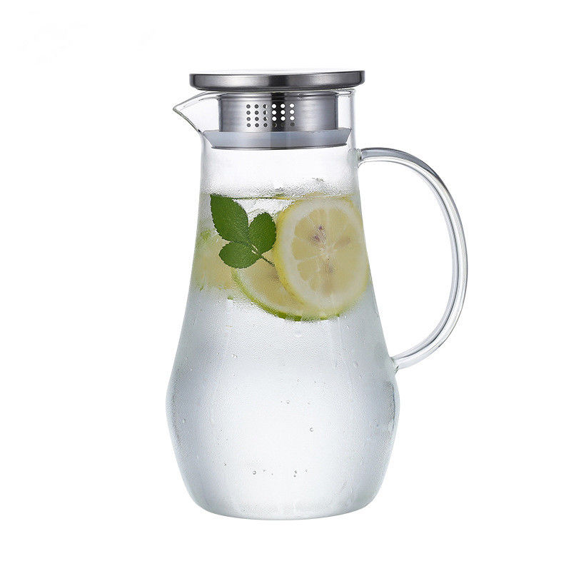 Mundgeblasener Glaspitcher-transparente Getränkesaft-Karaffe des wasser-1400ml fournisseur