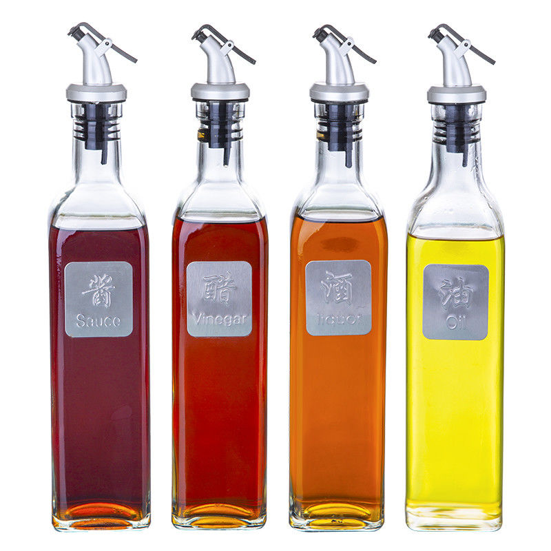 Essig-Soßen-leere Olivenöl-Flasche, quadratische Olivenöl-Flasche mit Öl-Zufuhr fournisseur