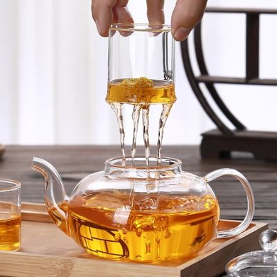 Hauptklarglas-Tee-Kessel, blühende ungeheftet-hitzebeständige Glasteekanne fournisseur