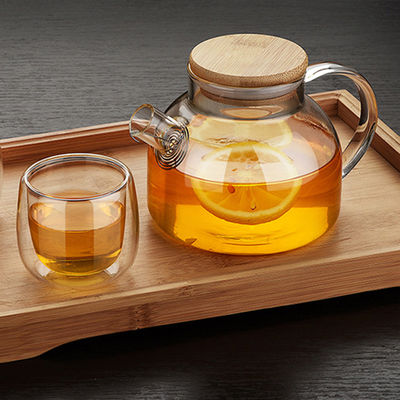 Große Klarglas-Teekannen-sicherer Wasserkocher der Tüllen-1000ml mit Bambusdeckel fournisseur