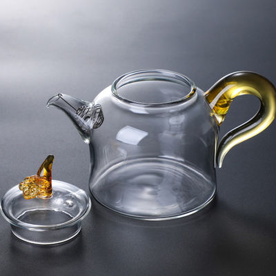 bunte Teekanne des Klarglas-280ml mit entfernbarem Entwurfs-Borosilicat-Kessel Infuser einzigartigem fournisseur