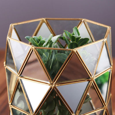 16 * 14 * 40cm dekorativer Pflanzer, Metall/Glassless geometrischer Terrarium fournisseur