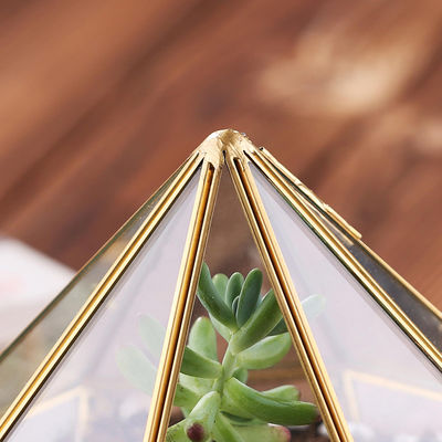 Kupferne Pyramide Glas-Terrarium-Tischplatten-Vase Homeware hängender für Dekoration fournisseur