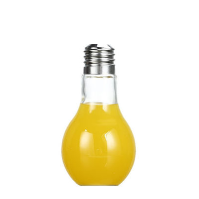Glühlampe-Form-Glasgetränkeflasche mit der Deckel-/Stroh-Kunden-Kapazität fournisseur