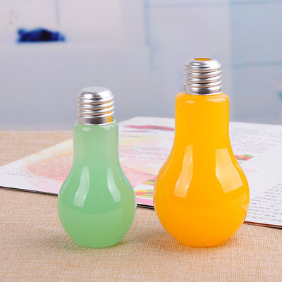 Glühlampe-Form-Glasgetränkeflasche mit der Deckel-/Stroh-Kunden-Kapazität fournisseur