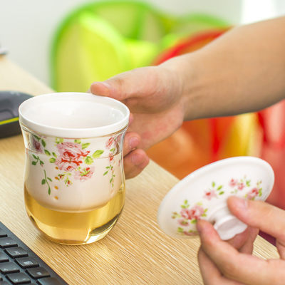 Hohe Borosilicat-Glas-Tee Infuser-Schale mit dem Keramikfilter einfach zu säubern fournisseur