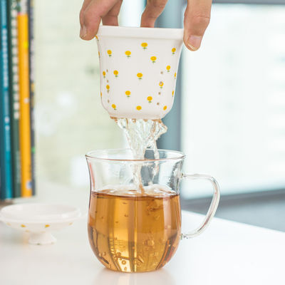 Hohe Borosilicat-Glas-Tee Infuser-Schale mit dem Keramikfilter einfach zu säubern fournisseur