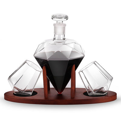 wein-Dekantiergefäß-Flaschen-Leichtgewichtler des Diamant-1000ml Glasfür Rotwein/Whisky fournisseur
