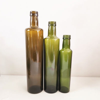 Die bernsteinfarbige dunkelgrüne Glasrunde/Quadrat olivenöl-Flasche formte bedienungsfreundliches fournisseur