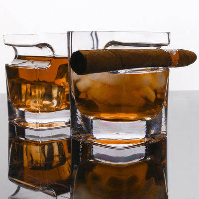 Zigarren-Kristallwein-Glas-Schalen-Doppelt-altmodische starke Unterseite für Whisky fournisseur