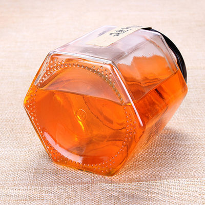 Handgemachtes stapelbares Glasstau-Glas-sechseckige Form klein für Nahrungsmittelspeicher fournisseur