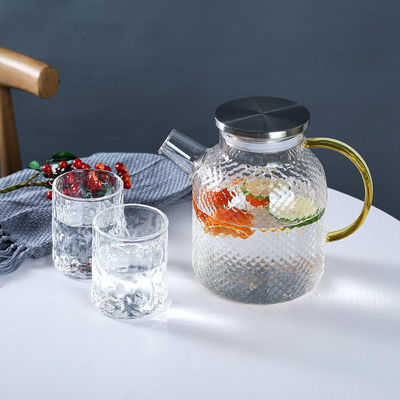 Handgemachte Saft-Karaffe mit Deckel, Borosilicat-Glas-Kurzschluss-Wasser-Pitcher fournisseur