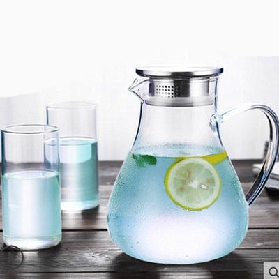 Klare ausgeglichenes Glas-Wasser-Pitcher-Eistee-Karaffe mit Edelstahl-Deckel fournisseur