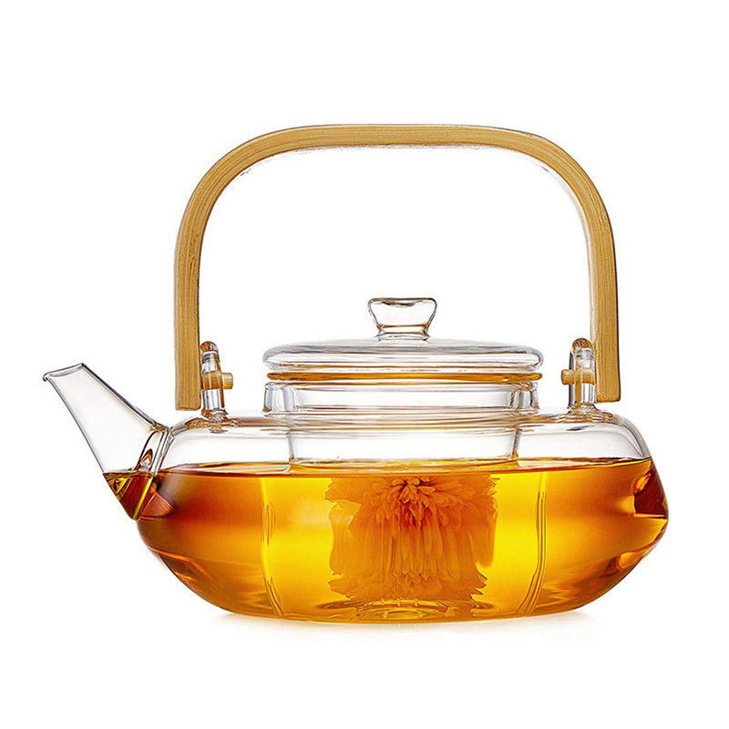 Transparenter blühender Tee-Topf mit Filter, mundgeblasene Tee-Schale eingestellt mit Kessel fournisseur