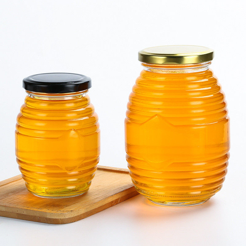 Bienen-Form-kleine Glasgefäße, stellen sich verlegt ringsum Glasgefäß mit Deckel vor fournisseur